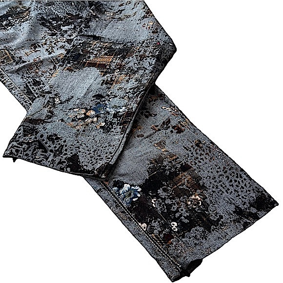 Fibers Barbara Lesser size 29 very unique gray black gold straight leg pants EUC - Picture 6 of 16